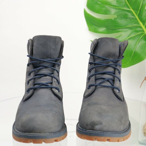 Timberland Mens Waterproof Boot Size 7 Premium 6Inch Blue Leather Insulated - Picture 2 of 12